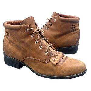 Ariat Lace-Up Ankle Boots 6B Brown Leather Western Paddock Cowgirl Kilte Ranch